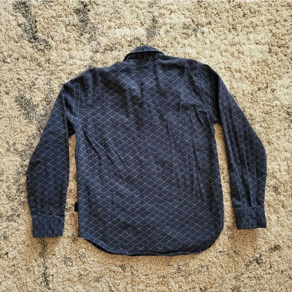 Living the Dream boys navy/grey long-sleeved button-down collard shirt - Picture 6 of 7